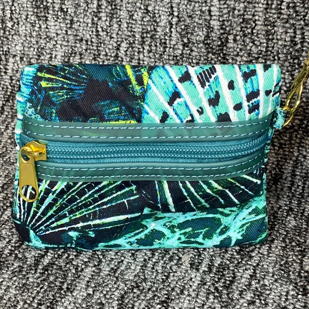 Palm‎ Island Sea Turtle Seashell Tote Bag Pouch Set Teal Blue Beach Rope Handle
